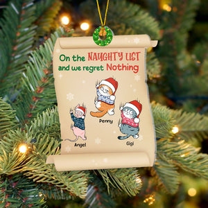 Cat On Naughty List, Personalized Acrylic Shape Ornament, Gift For Cat Lovers