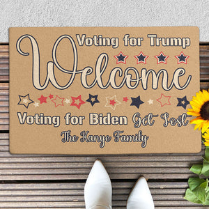 Voting For Trump Welcome, Personalized Doormat, Trump Doormat, Home Decor, Election 2024