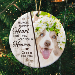 No Longer By Our Sides, Personalized Memorial Ornaments For Loss Of Pets, Custom Photo