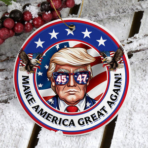 It's Time To Circle Back Trump 2024, Personalized Ornaments, Trump Ornament, Election 2024