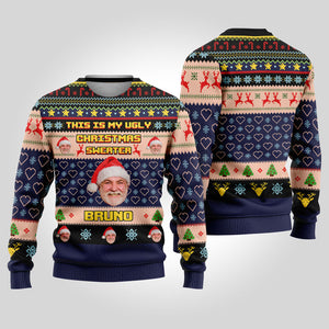 This Is My Ugly Christmas Sweater, Personalized All-Over-Print Sweatshirt, Ugly Sweater, Christmas Gift For Loved Ones, Custom Photo