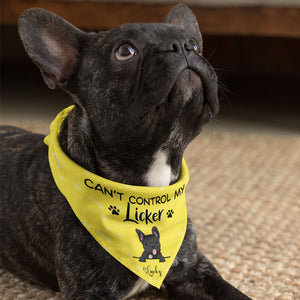 Can't Control My Licker, Personalized Bandana, Custom Gifts For Dog, Custom Photo