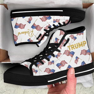 Trump Patriotic Gold High Top Shoes, Personalized Sneakers, Gift For Trump Fans, Election 2024