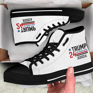 Take America Back Trump 24 Signature High Top Shoes, Personalized Sneakers, Gift For Trump Fans, Election 2024