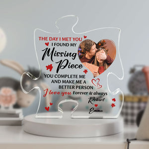 You Are My Missing Piece, Personalized Keepsake, Puzzle Shape Plaque, Anniversary Gifts