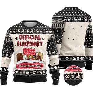 Official Sleepshirt Couple, Personalized All-Over-Print Sweater, Ugly Sweater, Gift For Dog Lovers