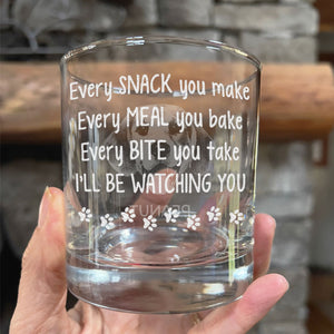 Every Snack You Make Every Meal You Bake, Personalized Engraved Rock Glass, Gift For Pet Lovers, Custom Photo