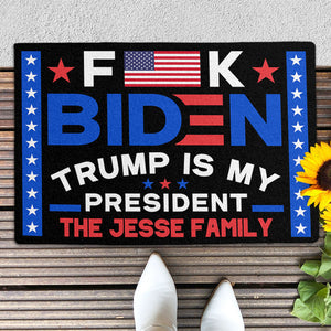 FK Biden Trump Is My President 2024, Personalized Doormat, Gift For Trump Fans, Election 2024