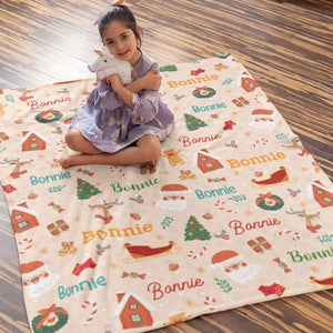 Christmas Santa Blanket, Personalized Baby Blanket, Baby Shower Gift, Newborn Gift