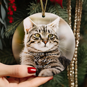 Forever Loved, Personalized Memorial Ornaments For Loss Of Loved One, Custom Photo