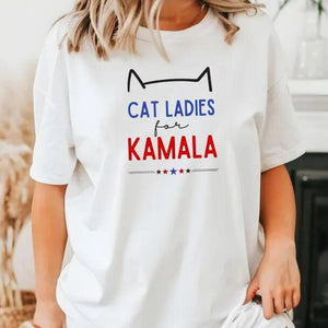 Cat Ladies For Kamala, Personalized Kamala Harris Shirt, Gifts For Cat Lovers, Election 2024