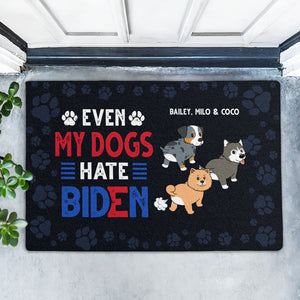 Even My Dogs Hate Biden, Personalized Doormat, Trump Doormat, Gift For Dog Lovers, Custom Photo, Election 2024