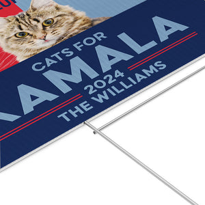 Cats For Kamala 2024, Personalized Yard Sign, Gift For Kamala Harris Supporters, Custom Photo, Election 2024