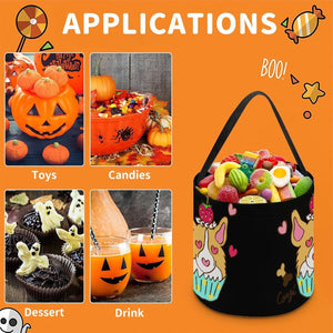 Corgi Cupcake Custom Halloween Trick or Treat Bags, Halloween Candy Bags