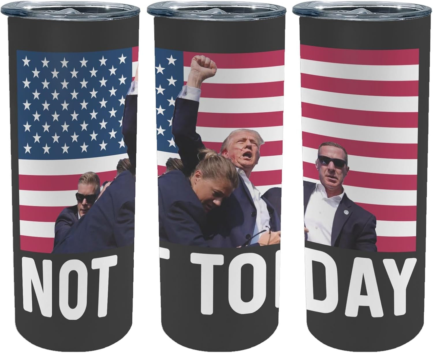 Not Today Fight Trump, Trump Assassination Skinny Tumbler, Election 2024