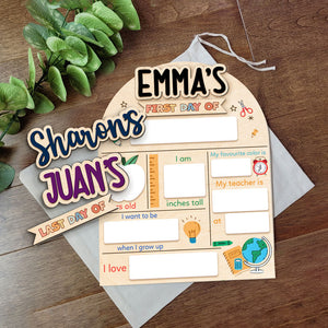 First Day Of School Custom Name, Personalized Wooden Reusable School Sign, Back To School Board, Gift For Kids