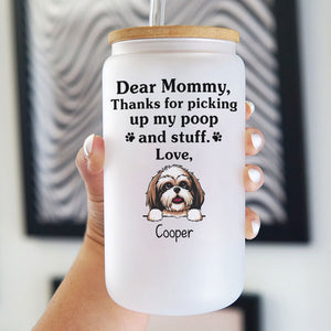 Thanks For Picking Up My Poop, Personalized Glass And Scented Candle, Birthday Gift, Mother's Day Gift Box