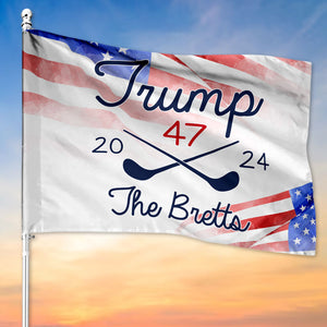 Golf 47 2024 Trump, Personalized House Flag, Home Decoration, Election 2024