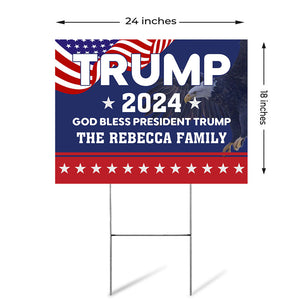 God Bless President Trump 2024, Personalized Yard Sign, Trump Yard Sign, Election 2024