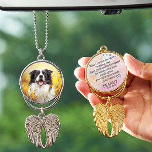 Inside Your Heart, Personalized Angel Wings Keychain, Car Hanger, Custom Photo