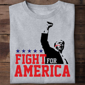 Trump Fight For America, Trump Shot Light Shirt, Election 2024