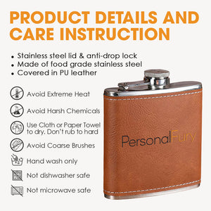 Legend, Husband, Father, Personalized Leather Flask, Father's Day Gifts