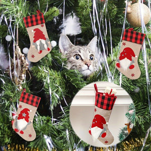 4PCS Unique Christmas Stocking Set – Dwarf and Santa Hanging Socks for Holiday Decor