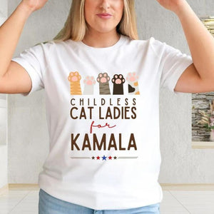 Childless Cat Ladies For Kamala, Personalized Kamala Harris Shirt, Gifts For Cat Lovers, Election 2024