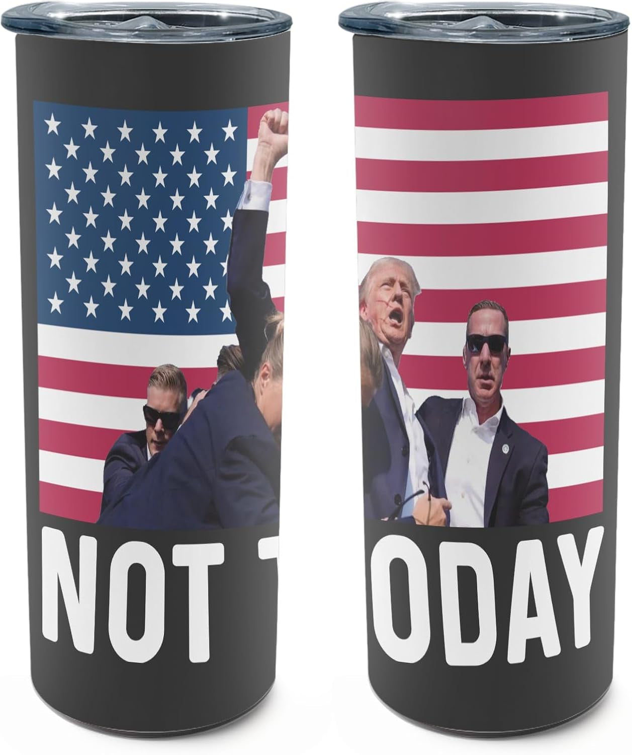 Not Today Fight Trump, Trump Assassination Skinny Tumbler, Election 2024