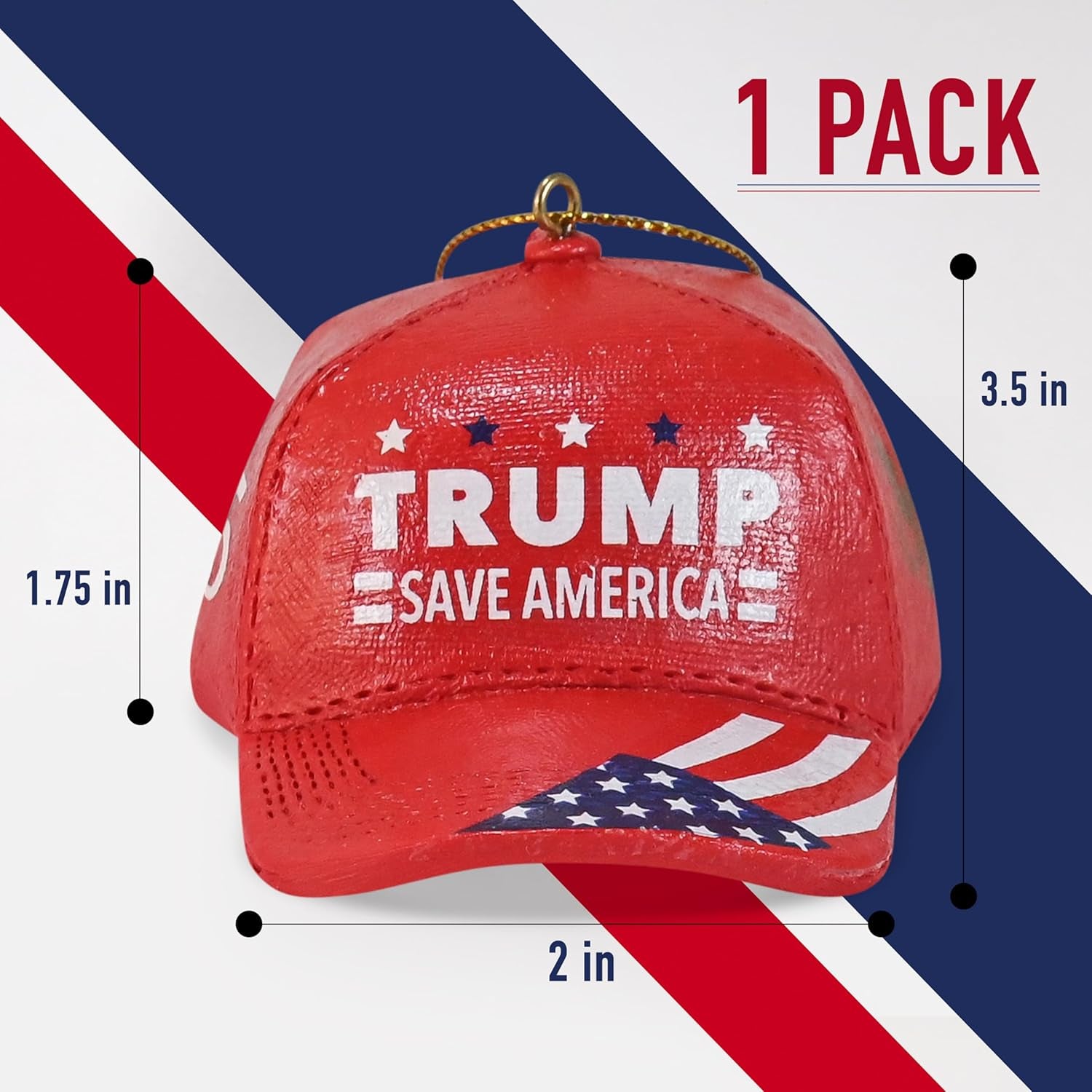 Save America Trump Red Cap Ornament, Christmas Ornaments, Election 2024