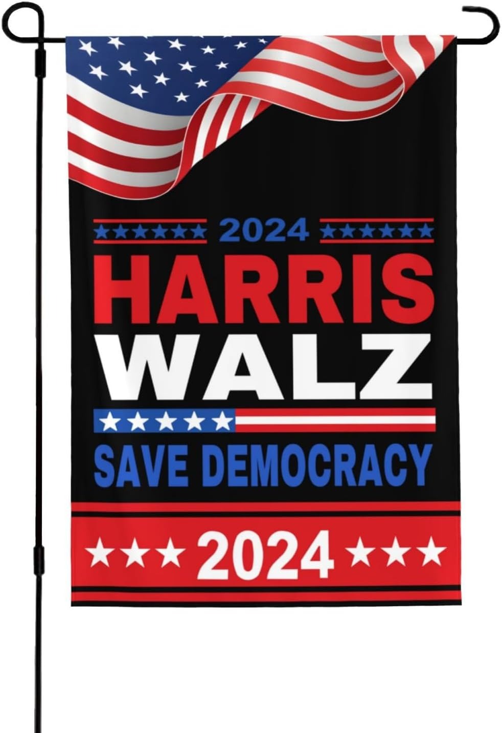 Kamala Harris Walz 2024 Black Garden Flag, Gift For Kamala Harris Supporters, Election 2024