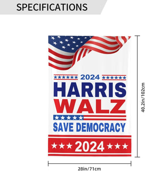 Kamala Harris Walz 2024 White Garden Flag, Gift For Kamala Harris Supporters, Election 2024