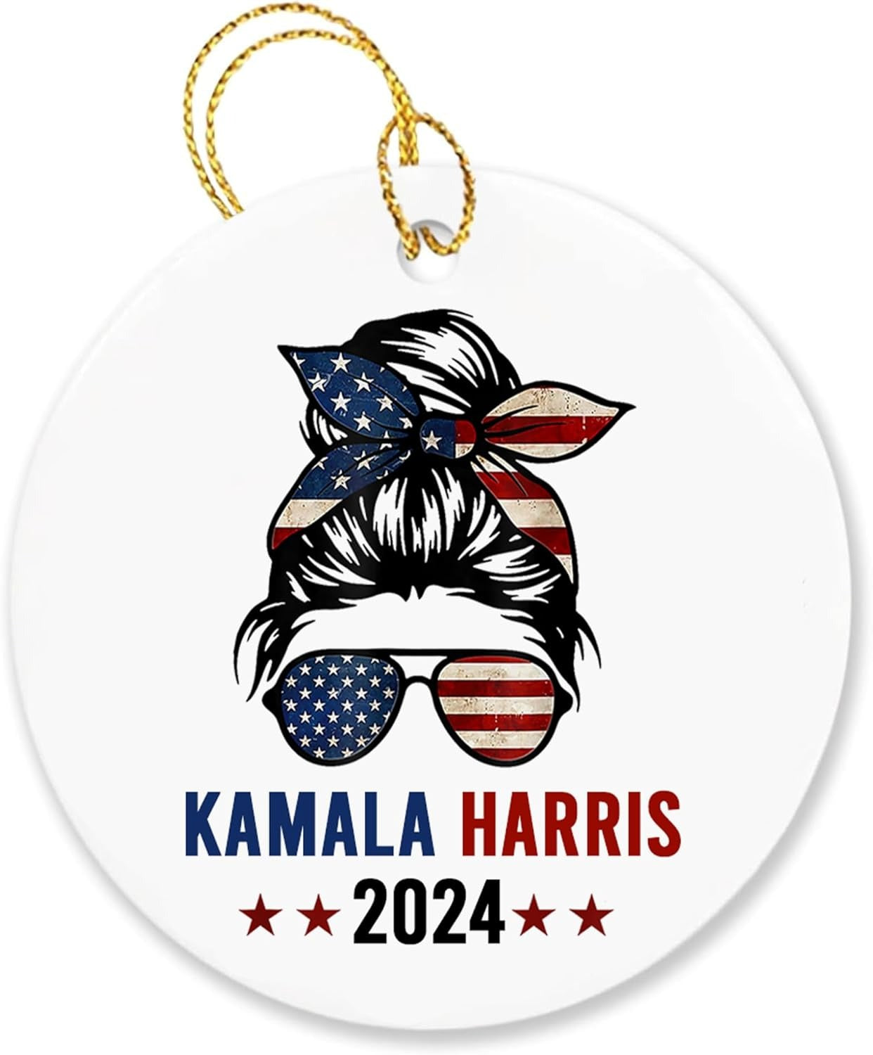 Kamala Harris 2024 Ornament, Lady Women American Flag Ornament, Personalized Ornaments, Kamala Ornaments, Election 2024