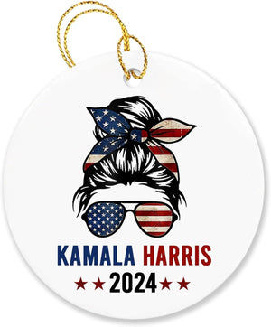 Kamala Harris 2024 Ornament, Lady Women American Flag Ornament, Personalized Ornaments, Kamala Ornaments, Election 2024