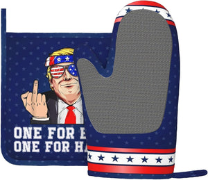 Trump Middle Finger Biden Harris Oven Mitts