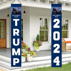 Trump Fight 2024 Take America Back and Save America Again Porch Signs, Banners Outdoor, Gift For Trump Fans