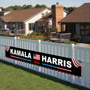 Kamala Harris for the People President Banner, Black Banner Gift For Kamala Harris Supporters, Election 2024