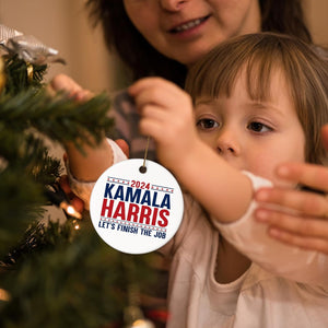 Kamala Harris 2024 Ornament, Let's Finish The Job Ornament, Kamala Ornaments, Election 2024