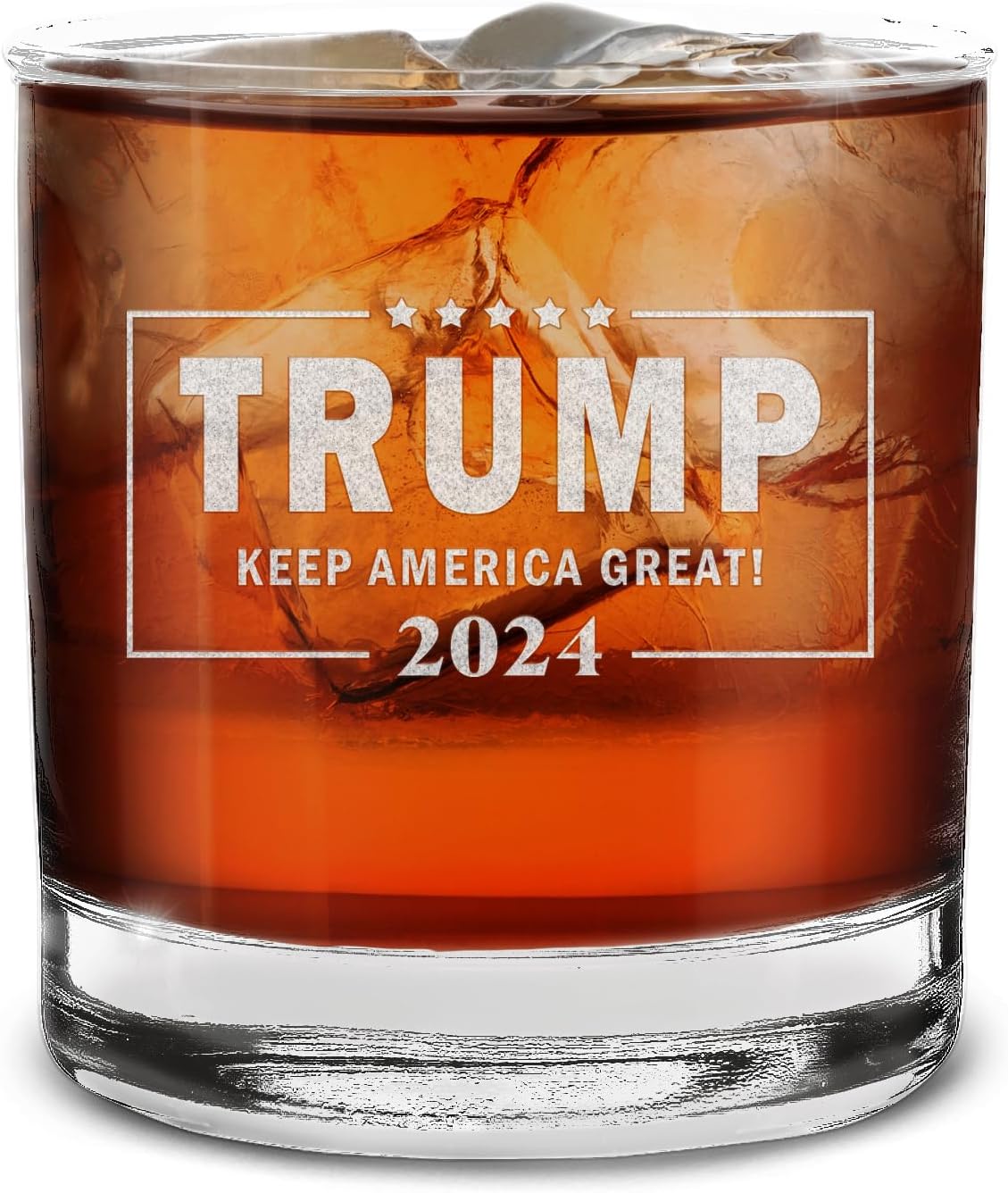 Keep America Great Trump, Engraved Rock Glass, Election 2024