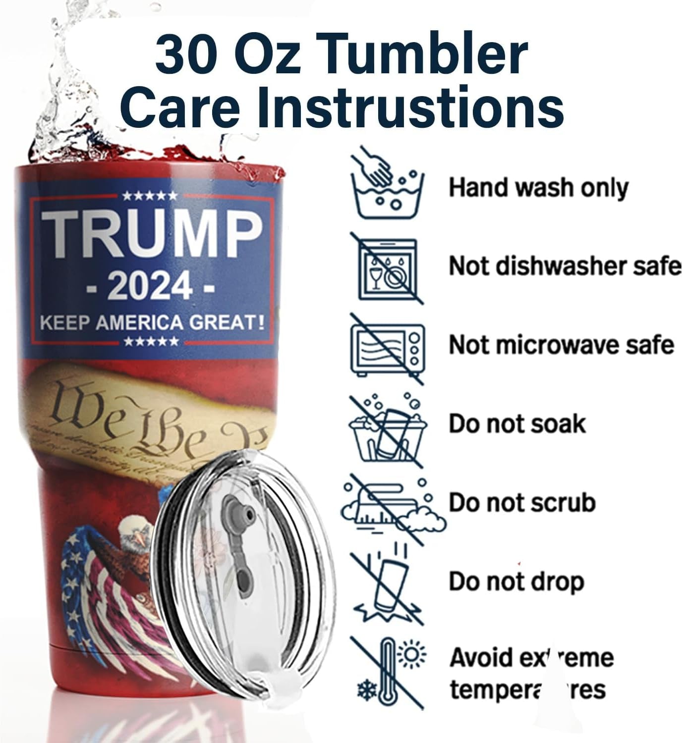 American Flag Tumbler 2024, Gift For Trump Supporters, Election 2024