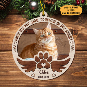 Forever In My Heart Paw Wings, Personalized Shape Ornaments, Memorial Gift For Pet Lovers, Custom Photo