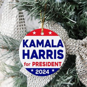 Kamala Harris for President 2024 Ornament, Kamala Ornaments, Election 2024