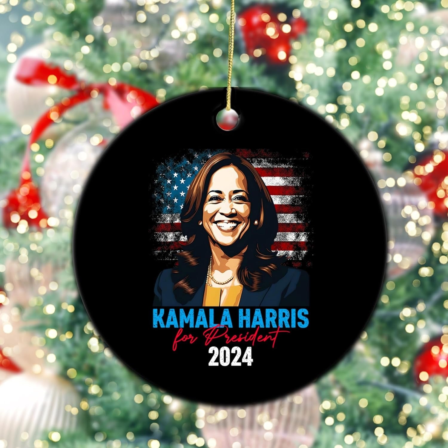 Kamala Harris for President 2024 Ornament, Personalized Ornaments, Kamala Ornaments, Election 2024