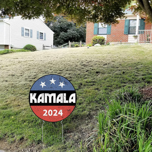 Kamala Harris 2024 Circle Yard Sign, Gift For Kamala Supporters, Election 2024