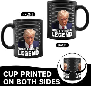 Trump Mugshot Prison Black Mug, Gift For Trump Fans, Election 2024