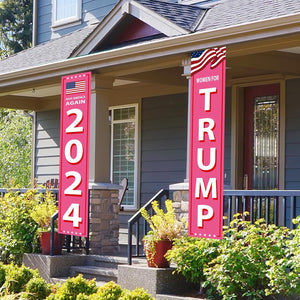 Women for Trump 2024 Porch Signs, Banners Outdoor, Gift For Trump Fans, Election 2024