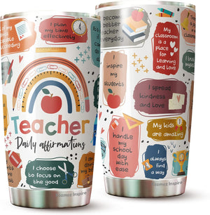 Teacher Tumbler, Back To School Tumbler, Teacher Daily Affirmations Tumbler 20Oz