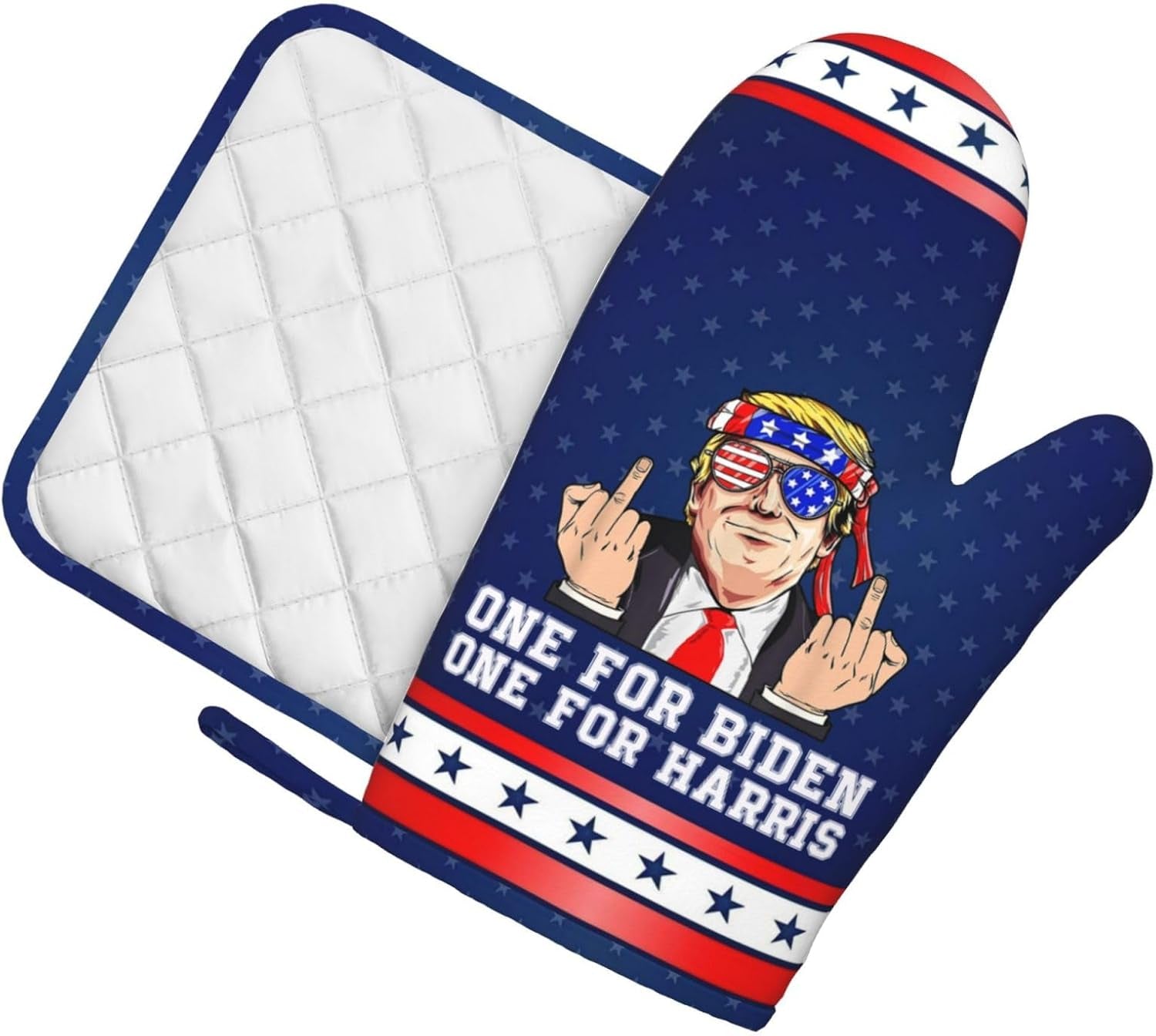 Trump Middle Finger Biden Harris Oven Mitts