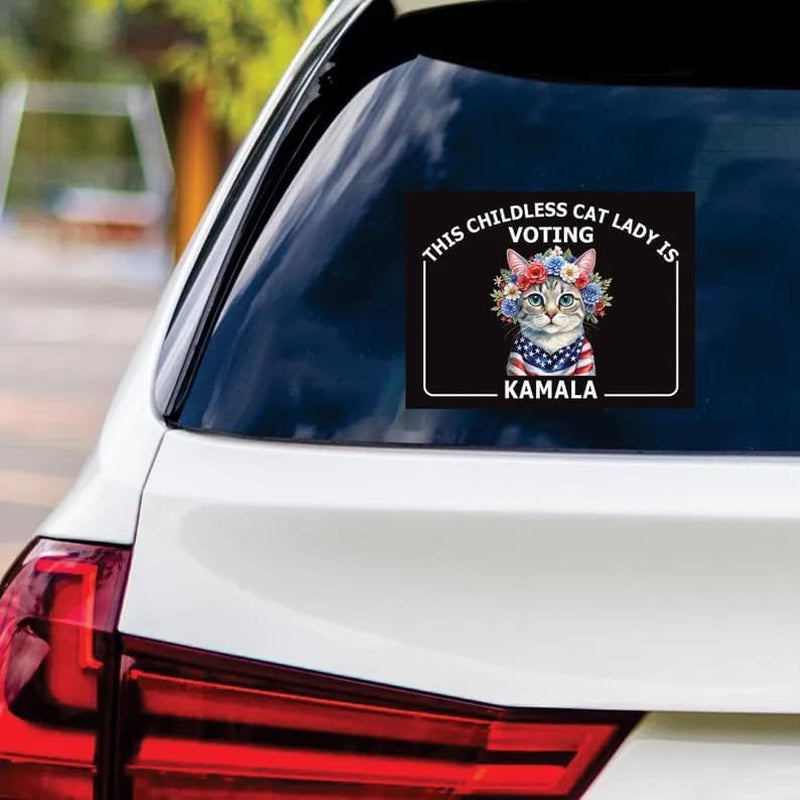 Cat Lady Kamala Harris 2024 Sticker, Gift For Kamala Supporters, Election 2024