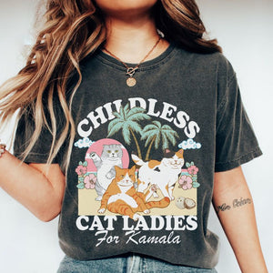 Childless Cat Lady for Kamala Harris, Funny Cat T Shirt, Election 2024